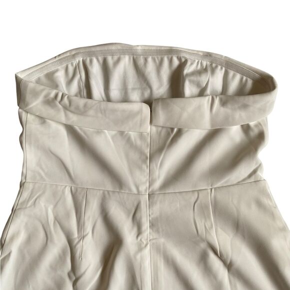 NWOT Lulus Upscale Pose White Button-Front Strapless Romper Sz L Feminine Skort - Picture 11 of 15